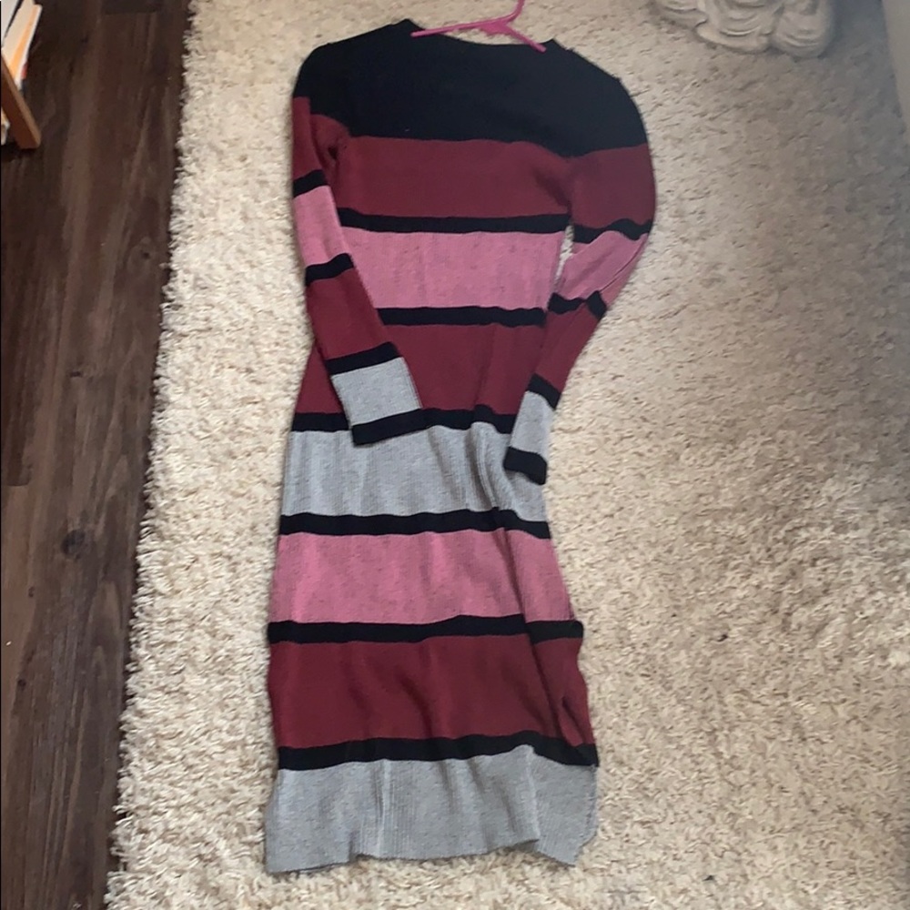 Striped winter midi dress